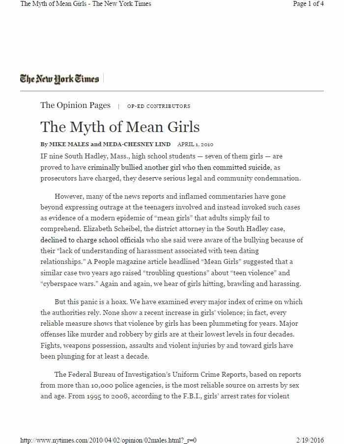 The Myth of Mean Girls